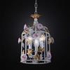 LAMPADARIO VINTAGE A GABBIA CON ROSE IN FERRO BATTUTO A 3 LUCI BGA 2611/S25