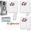URMET-KIT VIDEOCITOFONO 1784/661 MONO/BIFAMILIARE 3 MONITOR COLORE MIRO