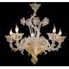 LAMPADARIO MURANO ORIGINALE A 5 LUCI BGA 1408 CLASSICO CRISTALLO ORO 24K