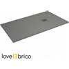 Aeffe Services Srl Piatto doccia mineralmarmo 80x120 cm grigio effetto pietra con piletta e griglia