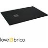 Aeffe Services Srl Piatto doccia mineralmarmo 80x100 cm antracite effetto pietra (+piletta+griglia)