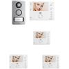 Urmet Kit Videocitofono urmet Bifamiliare 2 Famiglie 4 Monitor Vivavoce