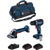 BOSCH Kit BK2018BAG (GSR 18V-90 C + GWS 18V-7 + 2 x 4,0 Ah ProCORE + GAL18V-40 +