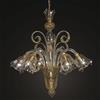 LAMPADARIO MURANO ORIGINALE A 6 LUCI BGA 1723 CLASSICO CRISTALLO ORO 24K