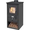 Mille STUFA A LEGNA E CARBONE ACCIAIO ATHENA 10.5 KW NERA (38365)
