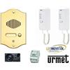 Urmet KIT CITOFONO MONOFAMILIARE URMET CON PULSANTIERA OTTONE ORO LA PANORAMICA 2 CORN