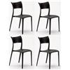 Calligaris Set 4 sedie interno esterno Mod. Cordoba nero polipropilene impilabile