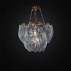 Lampadario classico oro con 20 vetri murano trasparenti 5 luci BGA 3020-20v