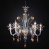 LAMPADARIO MURANO ORIGINALE A 6 LUCI BGA 2428/6 CLASSICO TRASPARENTE E ORO