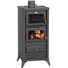 Prity STUFA A LEGNA FIME 12/16 KW CON FORNO NERO ANTRACITE