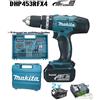 Makita SUPERKIT MAKITA TRAPANO AVVITATORE + 2 BATTERIE 18VP-3Ah DHP453RFX4 74 ACCESSORI