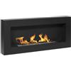 Divina Fire Camino a bioetanolo biocamino da parete Siena Nero L 90 x P 12 x H 40