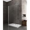 Giorgyshop Parete Doccia Walk-in Angolare Doppio Vetro 8 mm Reversibile, 80X100 CM