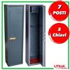 Utilia Armadio Cassaforte PORTAFUCILI blindato fuciliera 7 posti porta fucili chiave a