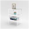 Designtrasparente Comodino Tavolino cm 45 plexiglass trasparente ripiani portaoggetti