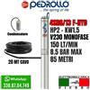 PEDROLLO 4SR6/13 POMPA COMPLETA SOMMERSA X POZZI 4" PEDROLLO 4SR6M/13 HP2 150LT/MIN