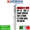 Pedrollo 4SR6/9 POMPA COMPLETA SOMMERSA X POZZI 4" PEDROLLO 4SR6M/ HP1.5 150LT/MIN
