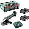 Metabo W 18 L 9-125 18V smerigliatrice angolare a batteria 2x 2Ah metabox
