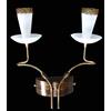 APPLIQUES IN FERRO BATTUTO E OTTONE NEOCLASSICO A 2 LUCI BGA 1453