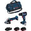 BOSCH Kit BK2019BAG (GSR 18V-90 C + GWS 18V-7 + 2 x 5,0 Ah + GAL18V-40 + HDBAG)