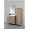 FERIDRAS COMPOSIZIONE BAGNO MOBILE LAVABO 80cm +SPECCHIO+COLONNA PORTASCIUGAMANI ROVERE