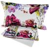Roberto Cavalli Lenzuola Roberto Cavalli Floris Completo letto matrimoniale puro raso di cotone