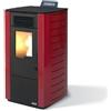 Stufa a pellet ad aria 10.1 kW con ventilazione frontale King 118 bordeaux