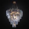 Lampadario classico oro con 60 vetri murano trasparenti 8 luci BGA 3019-60v