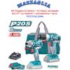 TOTAL - 1 TRAPANO + 1 AVVITATORE AD IMPULSI + N.2 BATTERIE 2.0Ah + CARIC.+SACCA