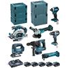 MAKITA Kit DLX7014PTJ (DDF484+DTD154 +DGA506+DHR243 +DTM51+DJV182 +DHS680 + 5x5,