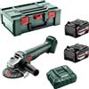 Metabo W 18 L 9-125 smerigliatrice angolare a batteria 18V 2x 4Ah 602247510
