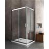 Giorgyshop BOX DOCCIA 2 LATI SCORREVOLI RETTANGOLARE, VETRO TEMPERATO 6 MM, 90X110 CM