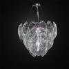 Lampadario contemporaneo con 36 vetri murano trasparenti 6 luci BGA 3020-36v