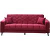 Divano Prontoletto 3 Posti 225x85x84 Melisa Velluto Bordeaux