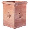 FratelliVagnoni Vaso in terracotta quadrato alto pilone liscio o lavorato cotto toscano italia