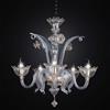 LAMPADARIO MURANO ORIGINALE A 5 LUCI TRASPARENTE E ORO COLL. BGA 590/5A