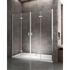 LANERI PORTA BOX DOCCIA A 4 ANTE CHIUSURA A LIBRO SOFFIETTO NICCHIA DA 110 A 190 CROMO