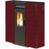Stufa A Pellet Canalizzata Slim 10C Bordeaux King - 9kW