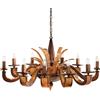 Mondoluce Lampadario classico murano e cristallo ambra 10 luci luxury m121