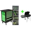 JBM CARRELLO PORTAUTENSILI OFFICINA JBM 7 CASSETTI 172 ATTREZZI + BARBECUE OMAGGIO!