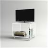 Designtrasparente Carrello TV 55x40 mobile per plasma con ruote, ripiani in plexiglass