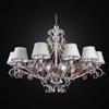 LAMPADARIO IN FERRO BATTUTO AVORIO CON ROSE A 12 LUCI BGA 2731-12 CON PARALUMI