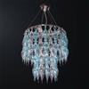 Murano Lampadario moderno design vetro murano 5 luci BGA 3057-s40 trasp-celeste