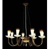 LAMPADARIO IN FERRO BATTUTO E OTTONE NEOCLASSICO A 8 LUCI BGA 1453