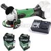 Hitachi Kit smerigliatrice a batteria Hitachi G18DSL 18V con caricabatterie + 2 batterie