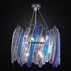 Mondoluce Lampadario moderno vetrofusione murano trasparente blu 6 luci BGA 2113-s40