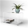 Designtrasparente Tavolino portariviste cm 35 carrello in plexiglass trasparente