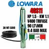 LOWARA 4GS11 POMPA SOMMERSA POZZI V400 TRIFASE HP1.5 CAVO 30MT 90LT/MIN 9.4BAR