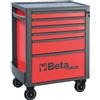 Beta Tools Cassettiera carrello porta attrezzi Beta RSC24 6-R rosso 6 tiretti