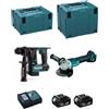 MAKITA Kit DLX2125MJ1B (DGA504 + DHR171 + 2 x 4,0 Ah + DC18RC + MAKPAC 3 + MAKPA